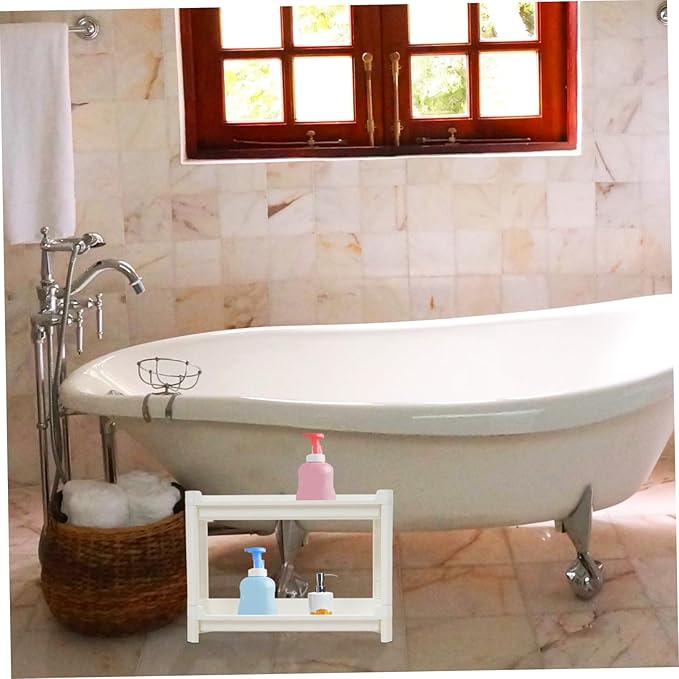 Garneck Multifunctional Storage Rack Pp Plastic Space-Saving Corner Bathroom Shelf