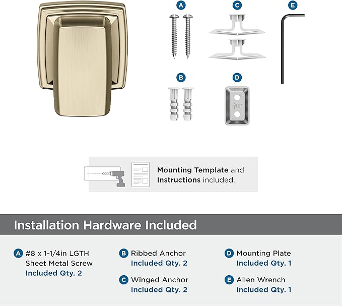 Amerock BH36030BBZ | Golden Champagne Single Robe Hook | 2-1/8 in. (54 mm) Length Towel Holder | Revitalize | Towel Hook for Bathroom | Bathroom Hardware | Bath Accessories