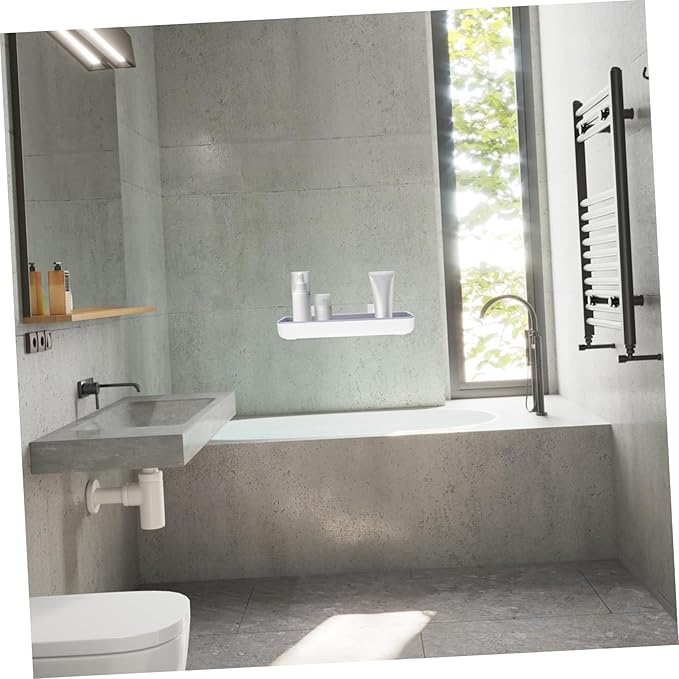ULTECHNOVO Bathroom Storage Shelf Wall Mounted Over Toilet Shelf for Easy Organization Multi Use Bathroom Rack No Trace Adhesive