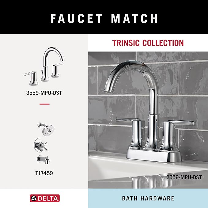 Delta 75918 Trinsic 18 in. Wall Mount Towel Bar Bath Hardware Accessory in Polished Chrome
