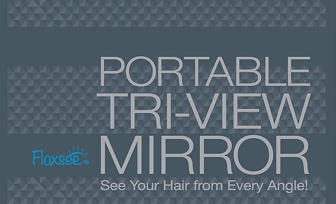 Portable Adjustable Tri-Fold Mirror for Home or Travel … (Charcoal)