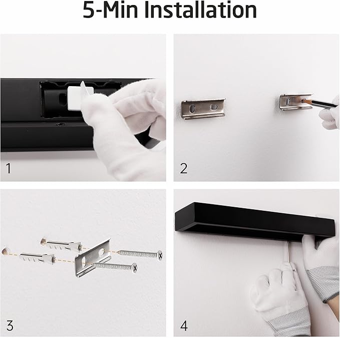 KES Towel Ring Black, Hand Towel Holder for Bathroom 10 Inch Towel Bar Modern Bathroom Hardware Wall Mount SUS304 Stainless Steel, Matte Black, A23080-BK