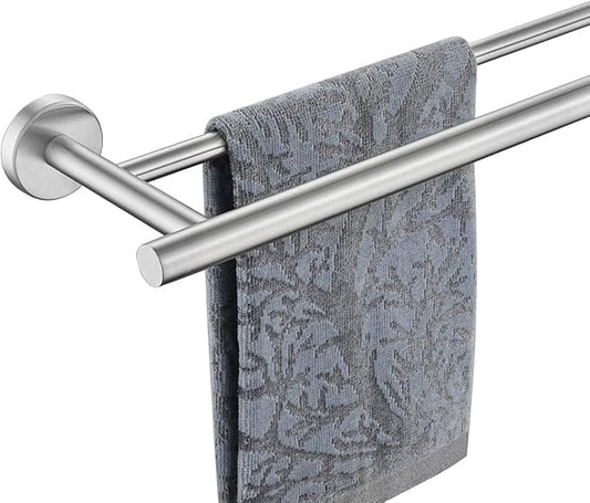 JQK Double Bath Towel Bar, 39 Inch 304 Stainless Steel Thicken 1mm Towel Rack for Bathroom, Bath Towel Holder Brushed Wall Mount, Useable Length 36 Inch, TB100L36-BN