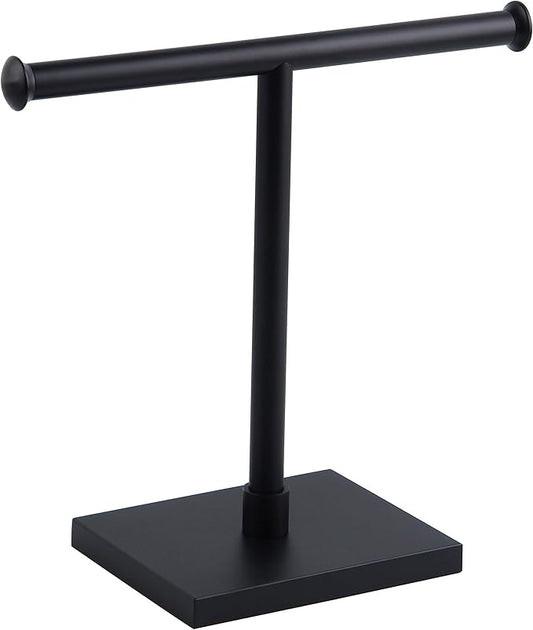 SUS 304 Stainless Steel Hand Towel Holder Standing Tree Rack for Bathroom Vanities Countertop, Matte Black DZY011-BK