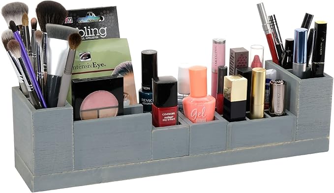 Magnetic Makeup Organizer - Includes 6 Rearrangeable Pieces (Gray)