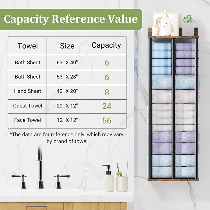 Large Towel Racks for Bathroom Wall Mounted, Updated 3 Bar Bath Towel Holder for Bathroom Wall, 34'' Bath Towel Rack for Bathrooms, Metal Small Bathrooms Towel Storage Rack, RV Towels Rack, Rustic
