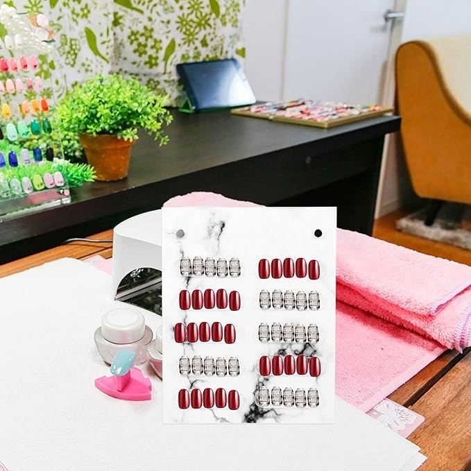 Beaupretty Magnetic Nail Art Display Board with Acrylic Stand 7.87X6.29 Inch Portable Manicure Display Stand for False Nails Practice and Nail Art Color Cards Holder