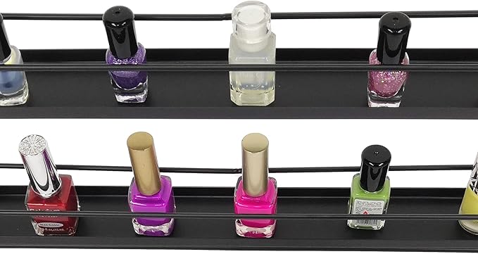 FixtureDisplays® Black Metal Nail Polish Mountable 5 Tier Organizer Display Rack Essential Oil Rack 16034-BLACK