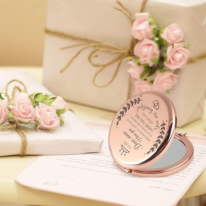 Soulpetals Niece Gifts Compact Mirror for Niece from Aunt to My Niece Makeup Mirror Birthday Gifts for Niece from Auntie Uncle Gifts for Niece Birthday Christmas