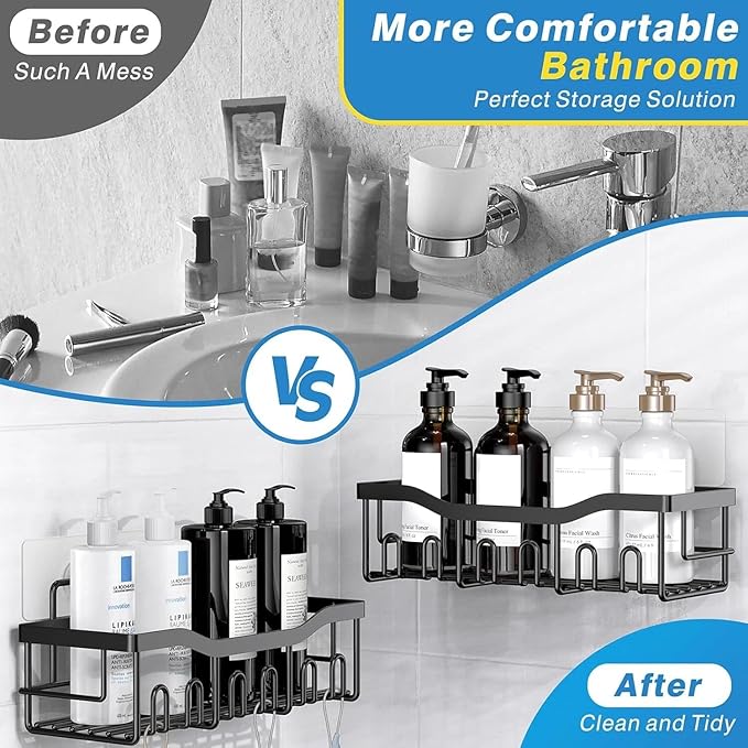 Caddy-Adhesive Bathroom Storage Organizer Wall Shelves Utility Rack Shelf Corner
