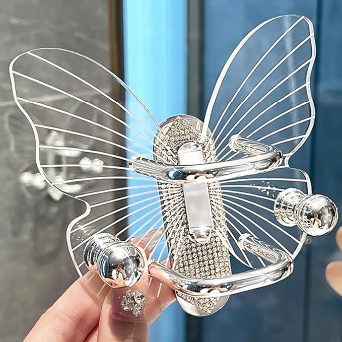 Multipurpose Sturdy Acrylic Butterfly Combs Holder Space Saving Wall Shelf for Bathroom Accessories Home Organization