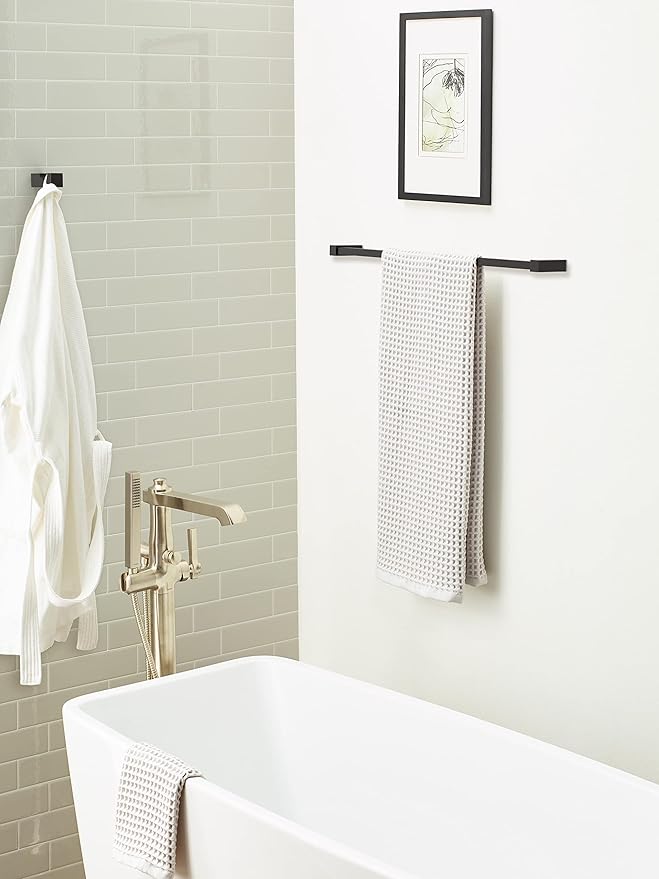 Amerock BH36084ORB | Oil Rubbed Bronze Towel Bar | 24 in (610 mm) Towel Rack | Monument | Bathroom Towel Holder | Bathroom Hardware | Bath Accessories