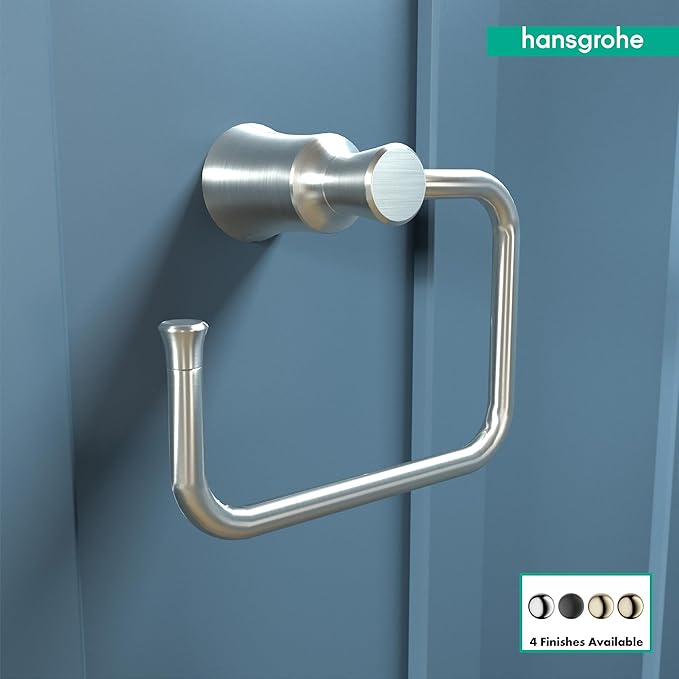 hansgrohe 4786820 Joleena Towel Ring in Brushed Nickel, 8.3-Inches Wide