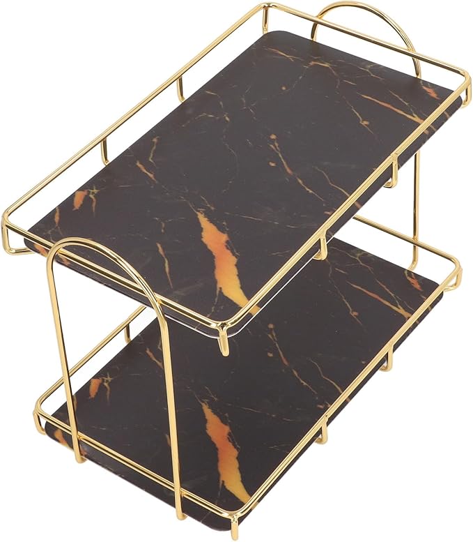 Bathroom Shelf 2 Tier Standing Storage Rack Cosmetic Holder Gold (l)