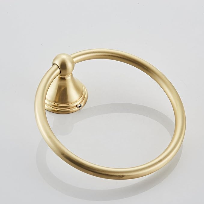 Towel Ring for Bathroom, Brusehd Light Gold Hand Towel Holder 1 Pack, Bathroom Accessories and Towel Racks for Bathroom Wall Mount