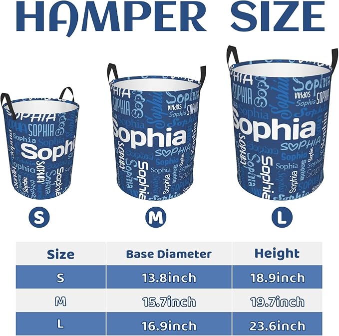 Personalized Laundry Hamper with name, Customizable Name Laundry Basket, Custom Laundry Hamper with Name, Customized clothes hampers with Handles Gifts for Men Women