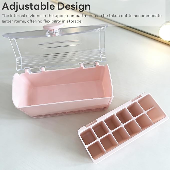 Clear Lid Lipstick Organizer with Bow Charm- Flip-Lid Compartment & Pull-Out Drawer Organizer for Makeup Accessories (Cream Yellow)