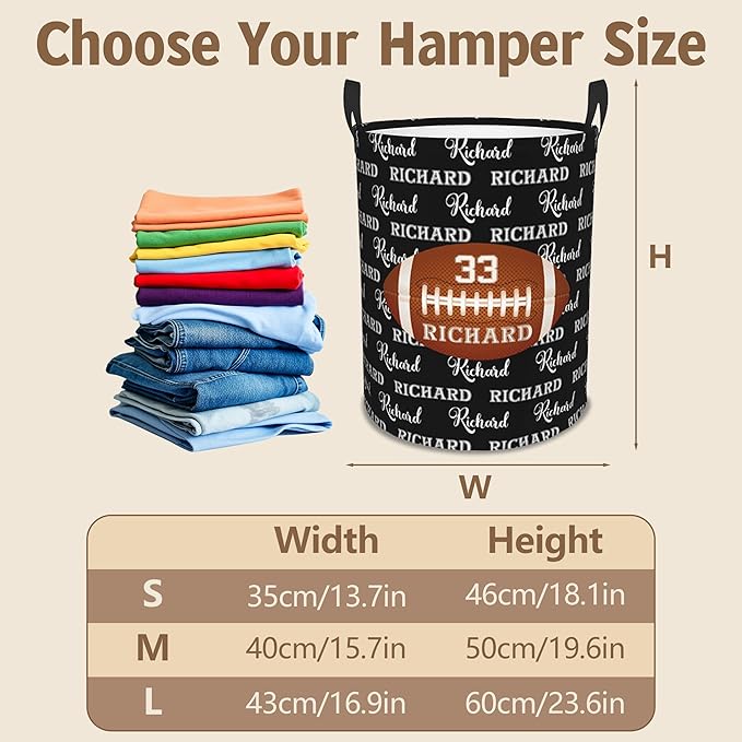 Custom Name Laundry Basket, Personalized Collapsible Laundry Hamper with Name for Bathroom Bedrooms, Customized Dirty Clothes Hamper Storage Basket Gifts for Kids Boys Girls Baby Men Women