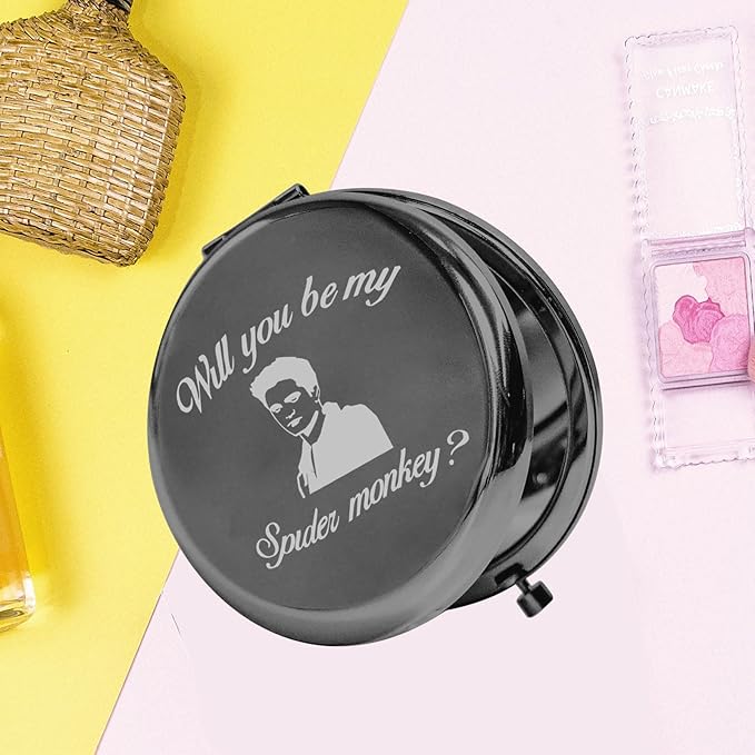 KEYCHIN Vampire Movie Pocket Mirror Vampire Edward and Bella Fans Gifts Will You Be My Spider Monkey Compact Mirror for Women Girls Teenager (Spider Monkey-BL)