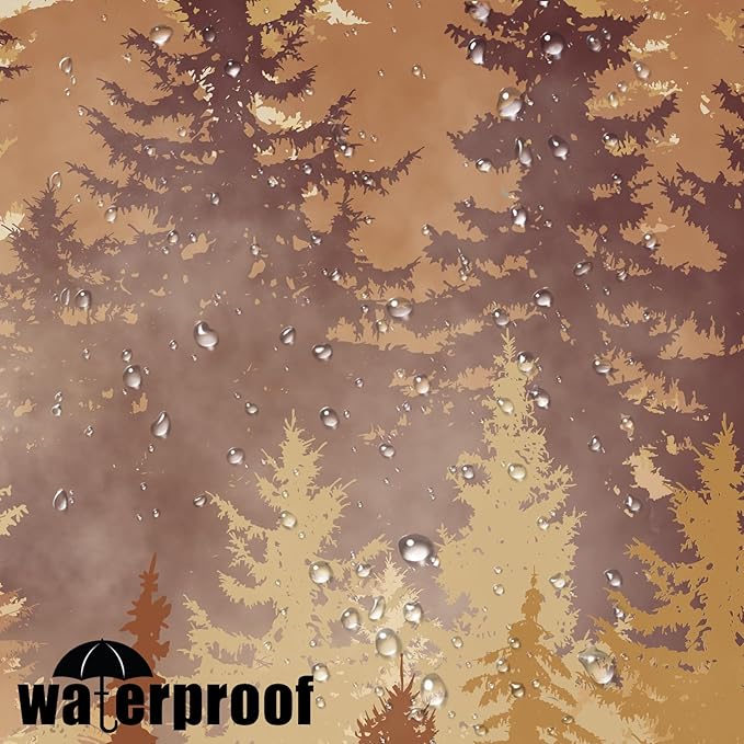 Accnicc Fall Brown Yellow Misty Forest Shower Curtain Ombre Autumn Nature Foggy Tree Waterproof Fabric Shower Curtains for Bathroom Mountain Woodland Decorative Bath Curtain Decor (72'' × 72'')