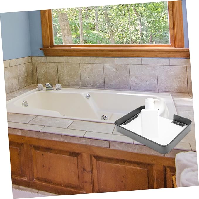 ULTECHNOVO Black Glass Bathroom Shelf Floating Wall Corner Rack Organizer for Shampoo and Cosmetics Easy Install Strong Bearing Storage for Neat Sink Area and Bathroom Decoration