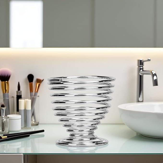 1Pc Silver Beauty Makeup Sponge Blender Holder Drying Rack Stand, Makeup Sponges Stand, Powder Puff Sponge Support Display Stand,Makeup Organizer Practical Processed Makeup Blenders and Sponges