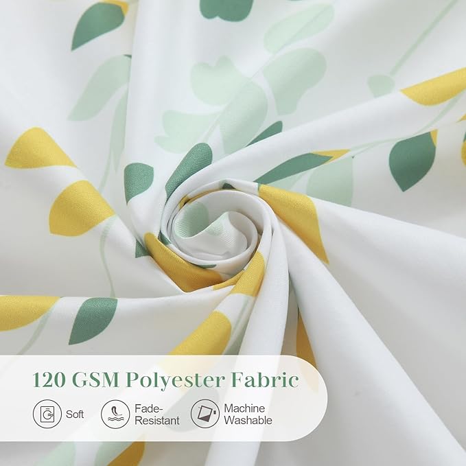 Boho Shower Curtain for Bathroom, Leaves Farmhouse Fabric Shower Curtain, Waterproof Plant Print Shower Curtains Bathroom Curtains, 72" W x 72" H