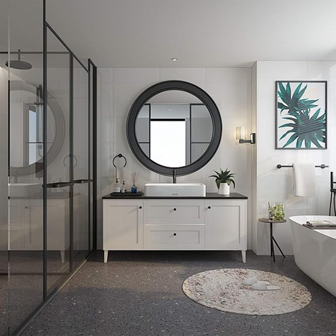 Marmolux Acc - 3 Piece Bathroom Hardware Set with Matte Black Toilet Paper Holder, Towel Ring & Towel Hook - Stainless Steel Matte Black Bathroom Accessories Set. - Bathroom Accessory - Bathroom Set