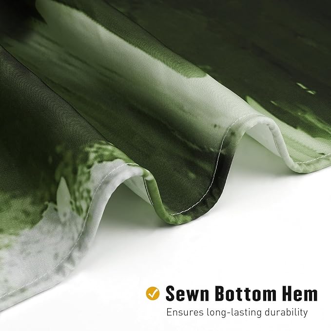 MitoVilla Abstract Ombre Shower Curtains for Chic Modern Bathroom Decor, Graffiti Vintage Fabric Shower Curtain, Brush Strokes Oil Painting Style, Sage Green, 72 x 72