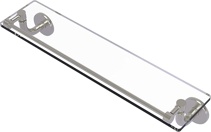Allied Brass RM-1-22-GAL Remi Collection 22 Inch Vanity Gallery Rail Glass Shelf, Satin Nickel