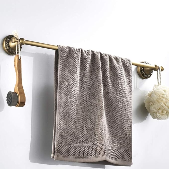 Leyden Antique Towel Bar,Adjustable Towel Holder Rod Brass Bathroom Accessories Expandable 15.2 to 27.8 Inch Vintage Wall Mount