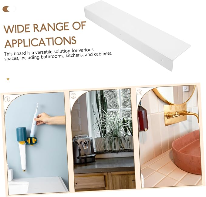 ABOOFAN Adhesive Gap Shelf for Bathroom and Kitchen No Drill Space-Saving Divider Waterproof Extendable Board for Organizing 2-Pack