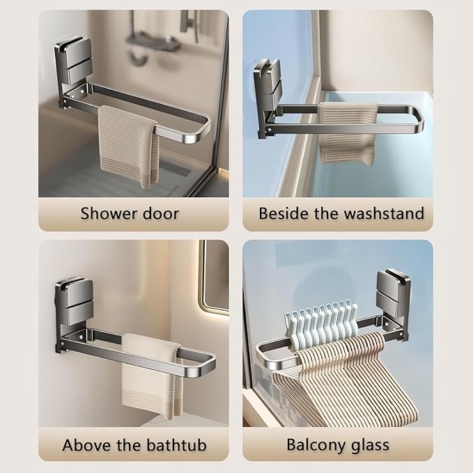 Drill Free Powerful Vacuum Suction Cup Towel Ring Shower Washcloth Hand Towel Square Holder