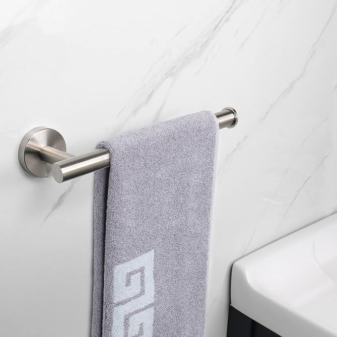 NearMoon Hand Towel Holder/Towel Ring, Thicken Stainless Steel Hand Towel Bar for Bathroom, Rustproof Wall Mounted Towel Rack, Contemporary Style Bath Accessories, 9 Inch (2 Pack, Brushed Nickel)