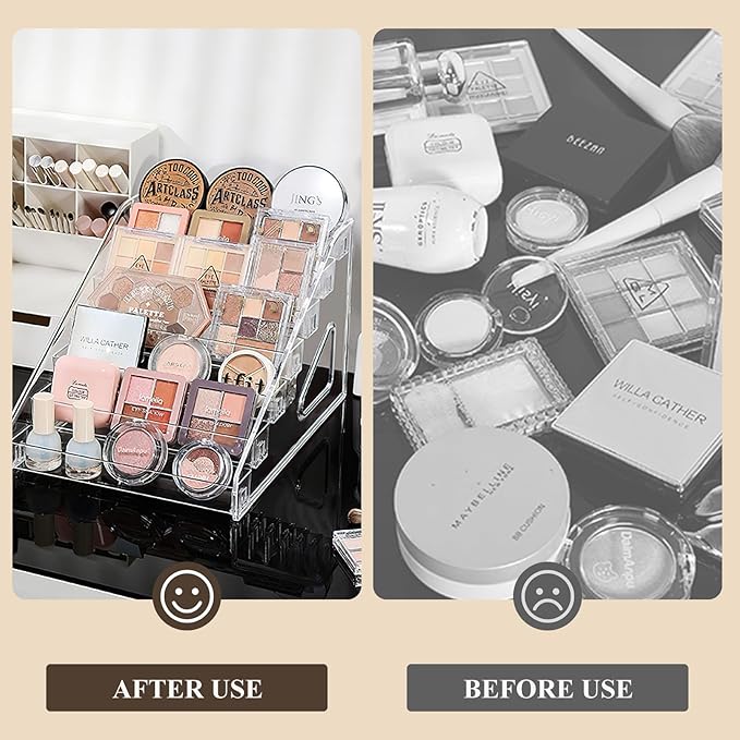Acrylic Nail Polish Organizer Rack, 7 Tier Holder Stand for Nail Polish Holder Sunglasses Organizer Essential Oils Holder Clear Eyeglasses Display Case Makeup Organizer???Transparent???