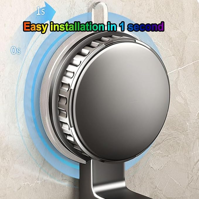 No-Punch Suction Cup Shelf, Bathroom Kitchen Home Storage Wall Rack, Quick Install Strong Adsorption and Stabilization(39cm)