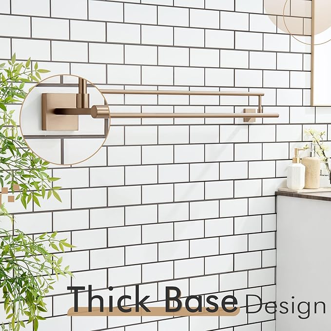 KOKOSIRI Towel Bars 36-Inch Bathroom Towel Holder Champagne Bronze Double Bath Towel Racks Wall Mounted Stainless Steel B5009CPG-L36