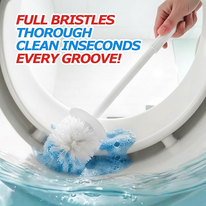 FORASTO 3Pack Toilet Bowl Brush and Holder Set - Toilet Scrubber Brush,Cleaning Brush,Bathroom Decor,Household Essentials,Cleaning Supplies,Home Essentials,White