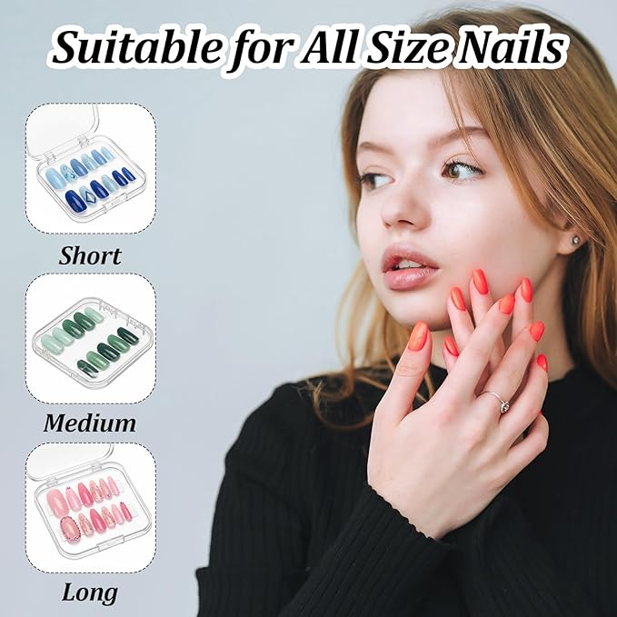 6pcs Press on Nail Storage Box with 1 Sheet Adhesive Double Sided Tape Acrylic Nail Display Box for Fake Nail Storage Cases Nail Display Nail Salon Supplies Nail Art