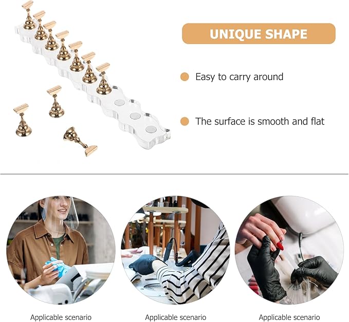 minkissy Extended Armor Holder 7.67 Inch Metal Nail Display Stand Nail Rack for Manicure Art Practice Press on Nails with Smooth Surface Durable Creative Holder Organizer