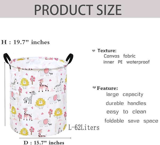 KUNRO Round Laundry Gift Basket Storage Hamper Clothes Storage Basket Organizer Bin with Handles for Nursery Room