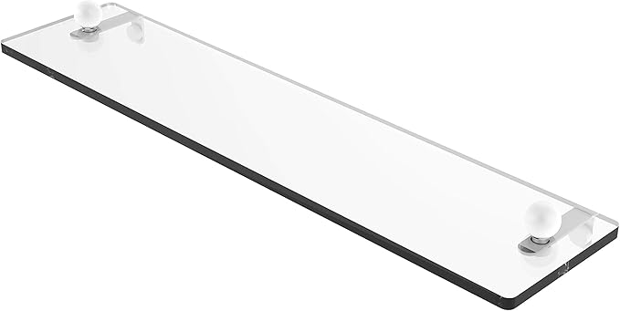 Allied Brass PR-1/22 22 Inch Vanity Beveled Edges Glass Shelf, Matte White