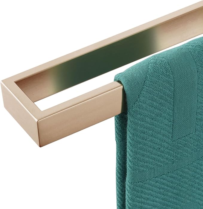 KOKOSIRI Towel Bar for Bathroom Hardware Bath Towel Hanger 20-Inch Kitchen Rack Champagne Bronze Stainless Steel Wall Mount, 1 Pack B4008CPG-L20