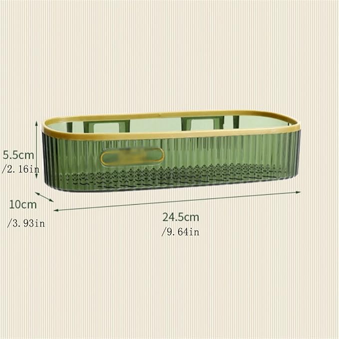 Floating Shelves for Wall 2 plastic shelves for toiletries, single layer wall mounted transparent plastic storage shelves, non perforated, simple bathroom shelves Shelf Organizer Rack(Green)