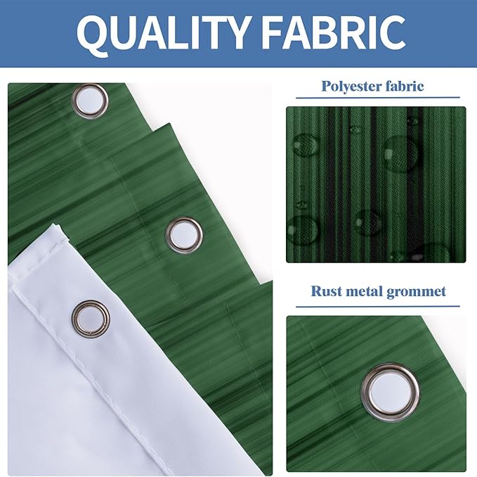 AAtter 4 Piece Green and Black Shower Curtain Get Naked Ombre Men Gothic Cool Art 60Wx72L Curtains Decor with Non-Slip Rugs, Toilet Lid Cover and Bath Mat Bathroom Accessories Home Bathtub Set, Modern