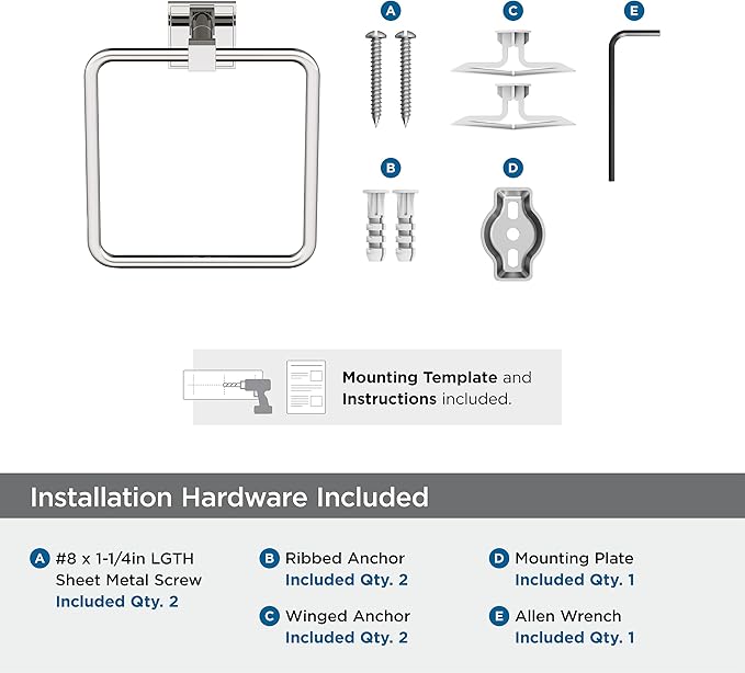 Amerock Appoint Polished Nickel Closed Towel Ring, BH36072PN