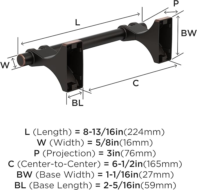 Amerock BH36051ORB | Oil Rubbed Bronze Pivoting Double Post Toilet Paper Holder | 8-13/16 in. (224 mm) Toilet Tissue Holder | Davenport | Bath Tissue Holder | Bathroom Hardware | Bath Accessories