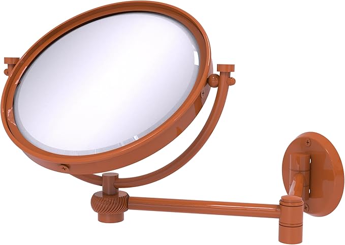 Allied Brass WM-6T/4X-ASP 8 Inch Wall Mounted Extending Make-Up Mirror 4X Magnification with Twist Accent, Autumn Sparkle