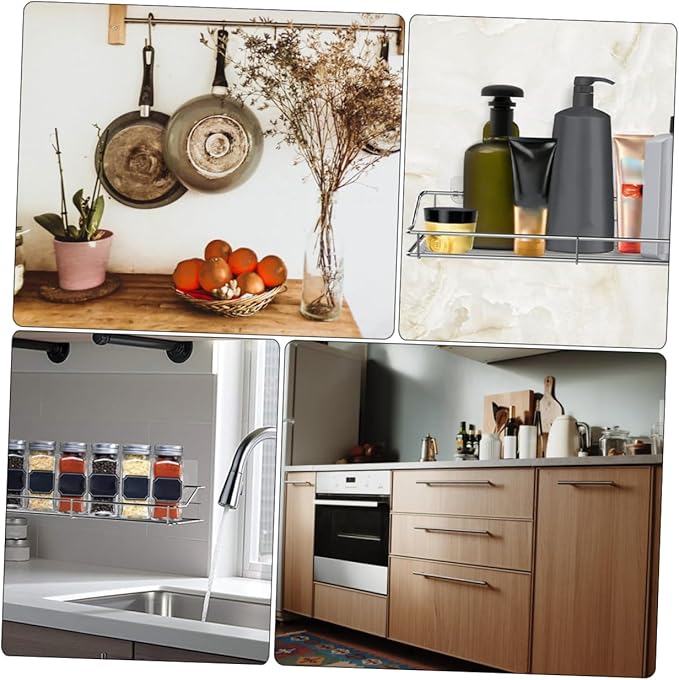 Punch Storage Rack Double Stainless Steel Organizing Shelf for Bathroom Kitchen Easy to Clean Convenient Wall Mounted Storage