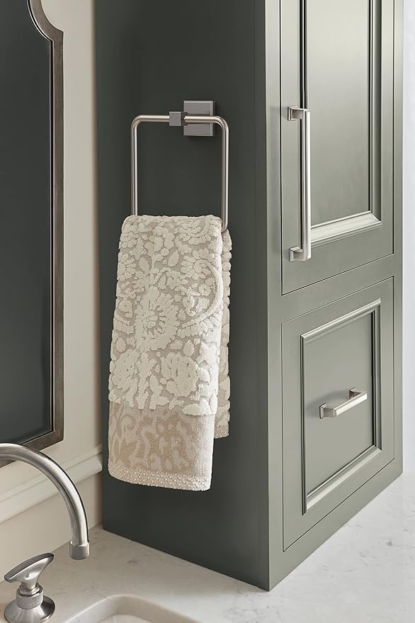 Amerock BH36072G10 | Brushed Nickel Towel Ring | 7-1/16 in (179 mm) Length Towel Holder | Appoint | Hand Towel Holder for Bathroom Wall | Small Kitchen Towel Holder | Bath Accessories
